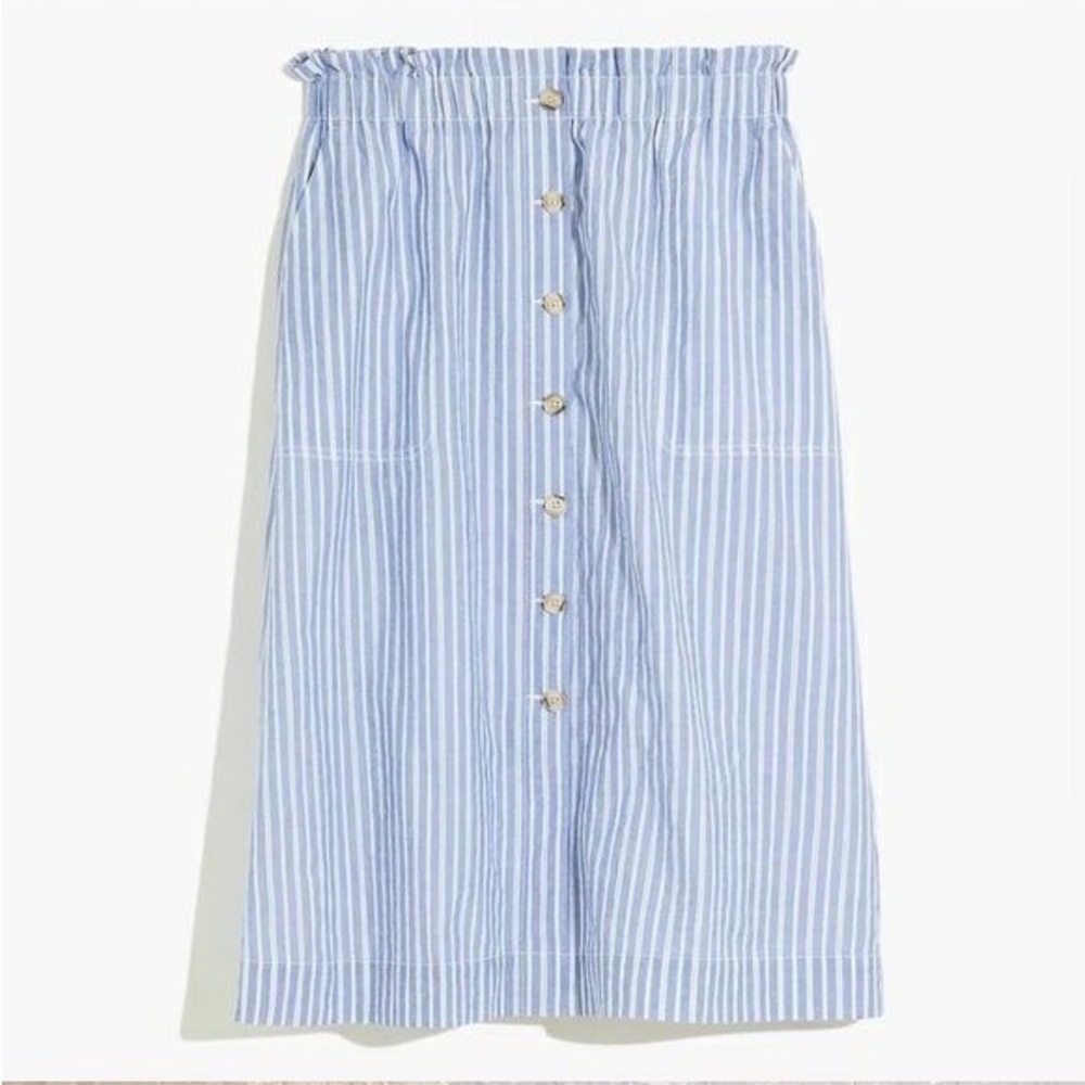 Madewell Blue and White Striped Skirt